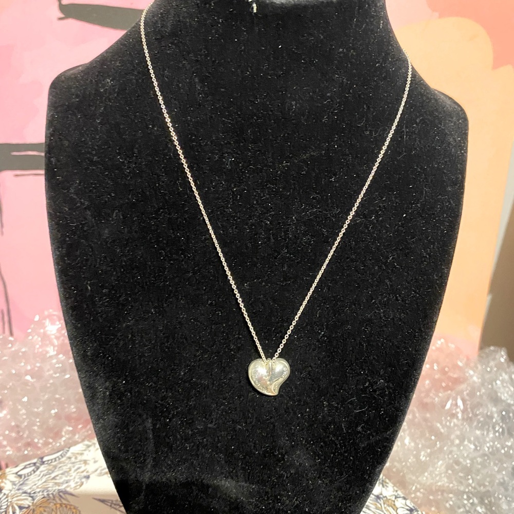 Tiffany & Co Elsa Peretti Concave Heart Pendant Necklace